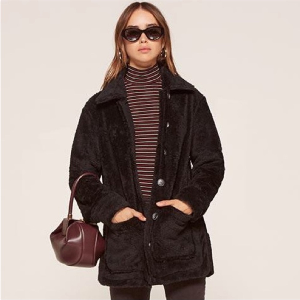 Reformation Polar Coat Black Medium